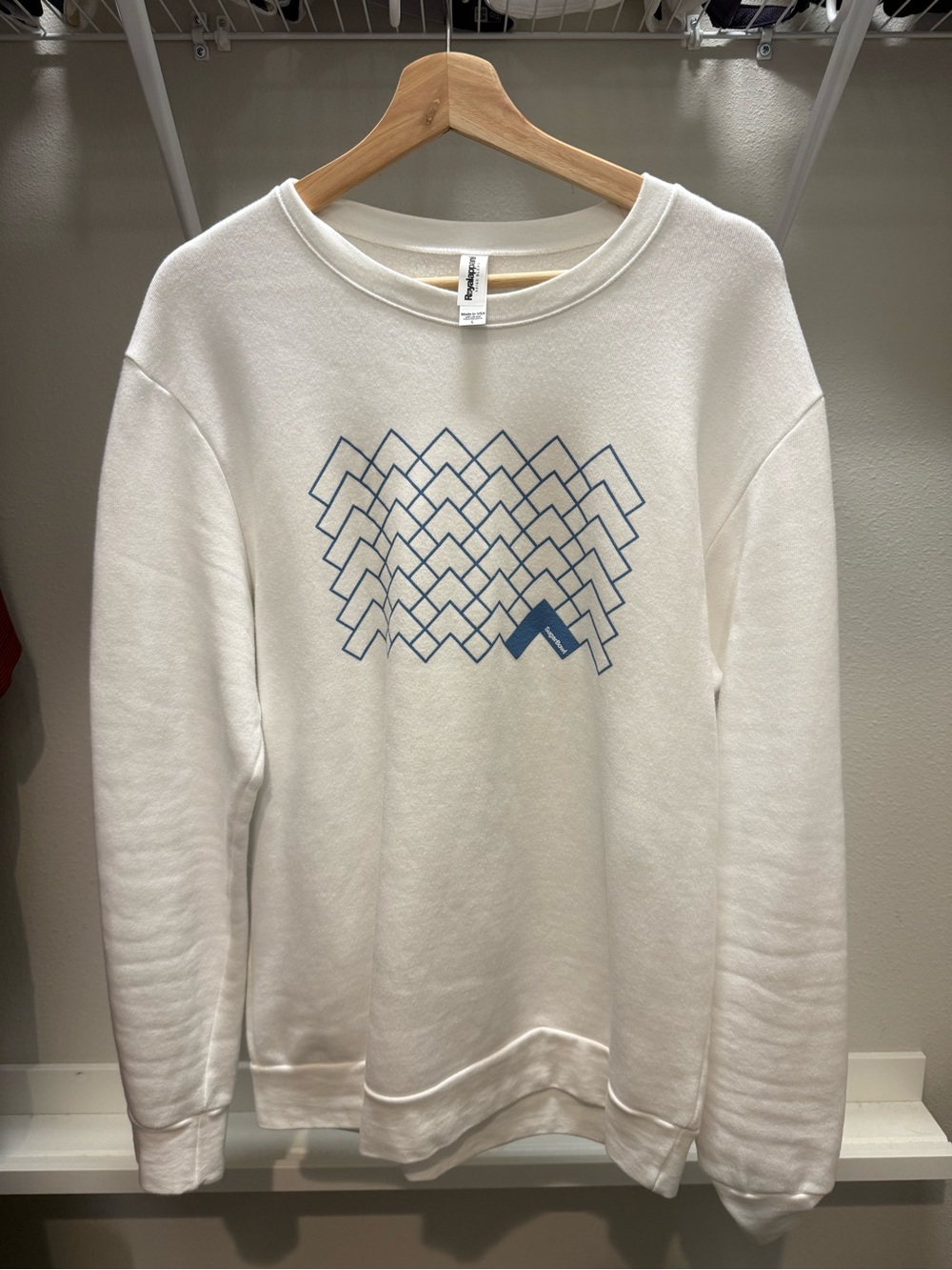Sugar Bowl Ski Resort Crewneck Sweatshirt White Blue Graphic Pullover Size Large